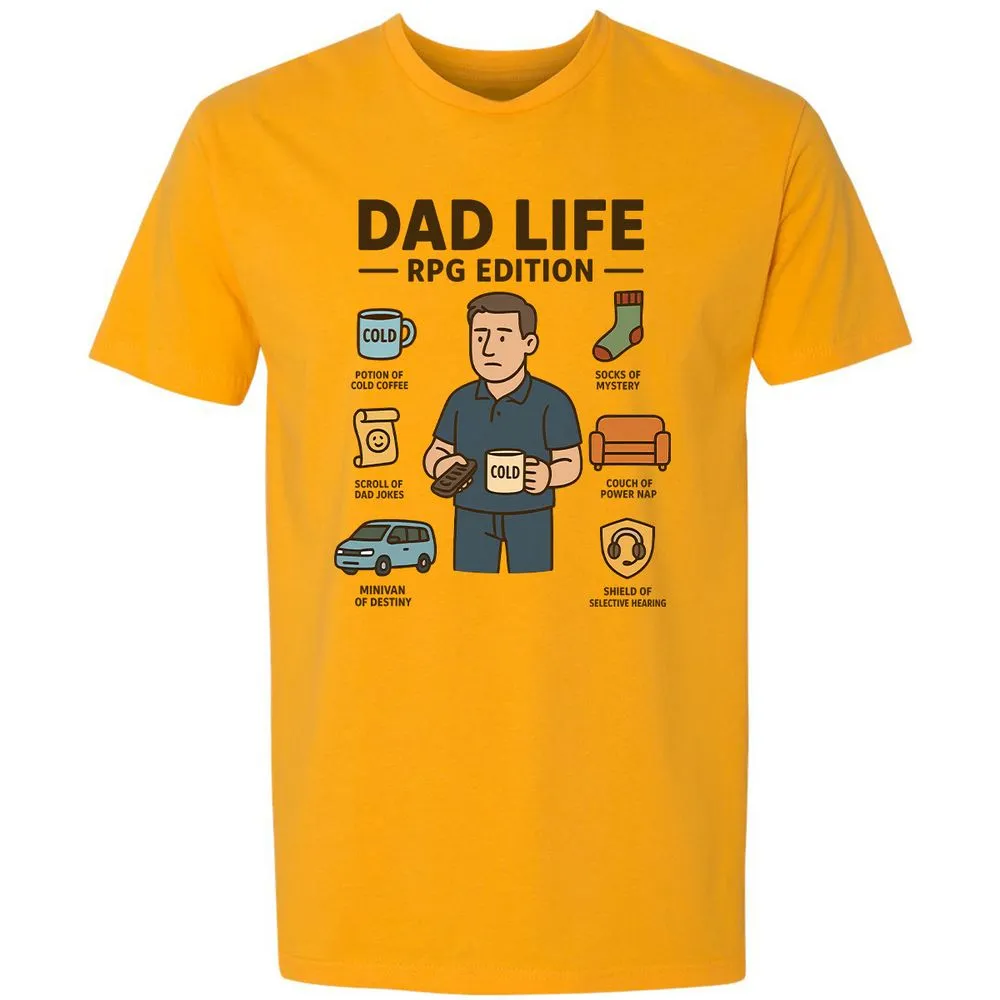 Dad Life RPG Edition Premium Unisex T-Shirt - Gold - 12