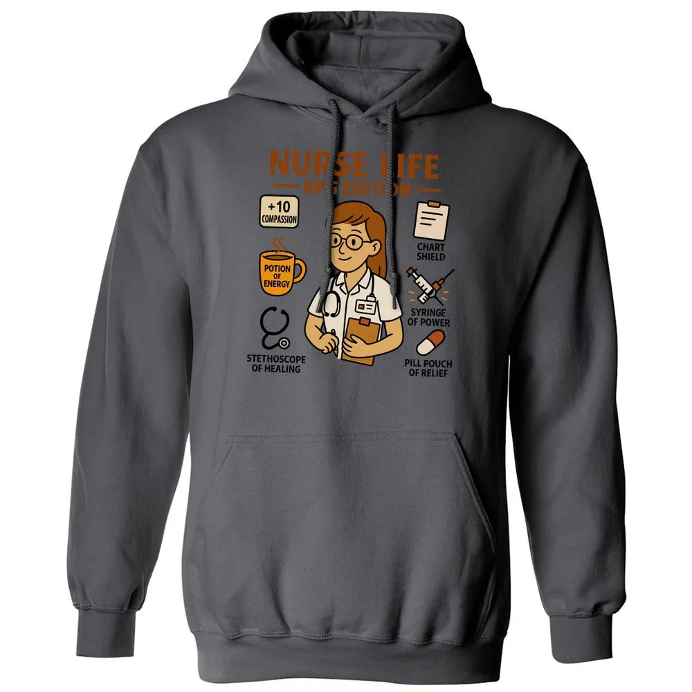 Nurse Life RPG Edition Classic Unisex Hoodie - Charcoal - 7