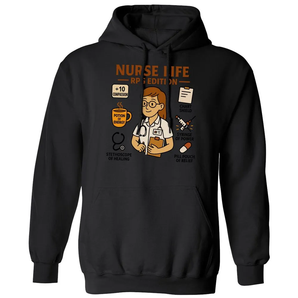 Nurse Life RPG Edition Classic Unisex Hoodie - Black - 11