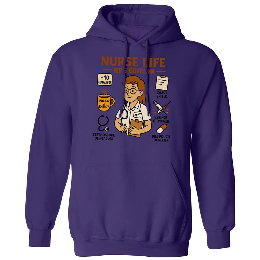 Nurse Life RPG Edition Classic Unisex Hoodie - Purple - 6