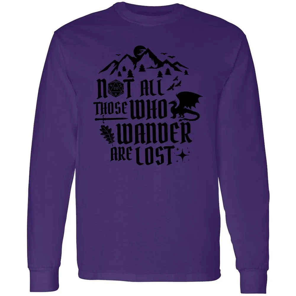 Not All Those Who Wander Are Lost Long Sleeve T-Shirt - Purple - 13