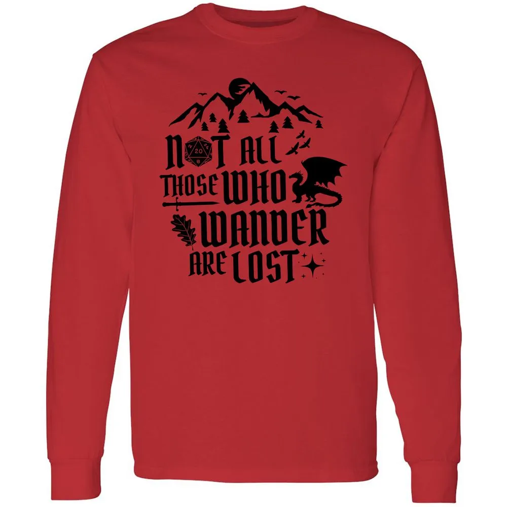 Not All Those Who Wander Are Lost Long Sleeve T-Shirt - Red - 14