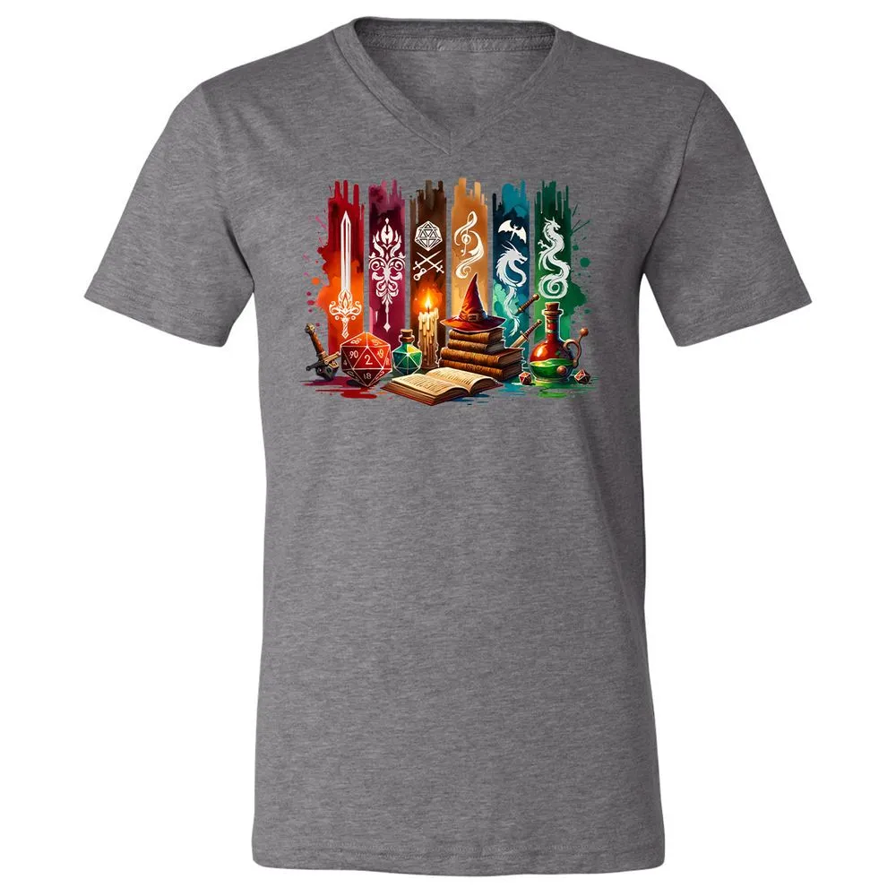 DnD Classes Unisex V-Neck T-Shirt - Deep Heather - 13