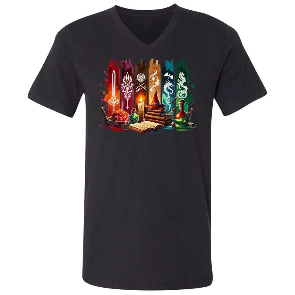 DnD Classes Unisex V-Neck T-Shirt - Black - 16