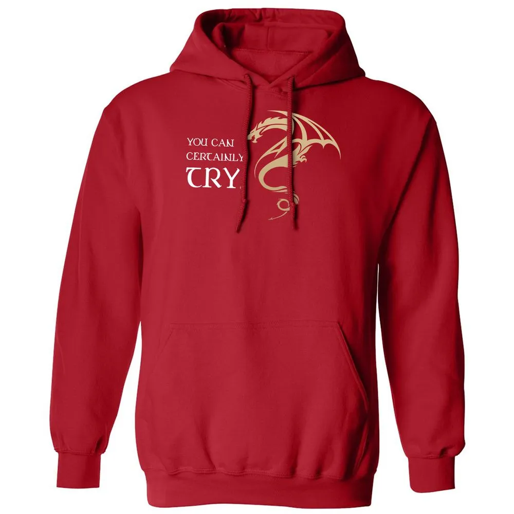 You Can Certainly Try Classic Unisex Hoodie - Red - 5