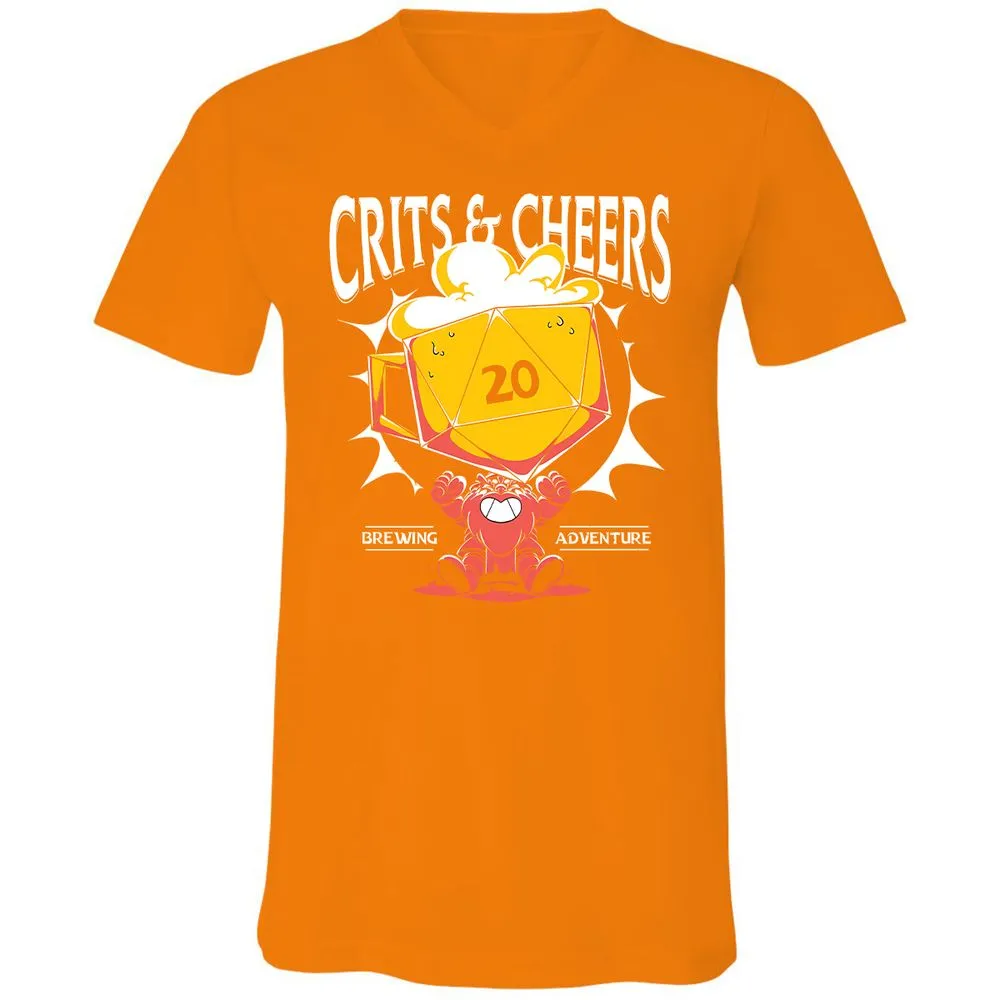 Crits & Cheers Unisex V-Neck T-Shirt - Orange - 11