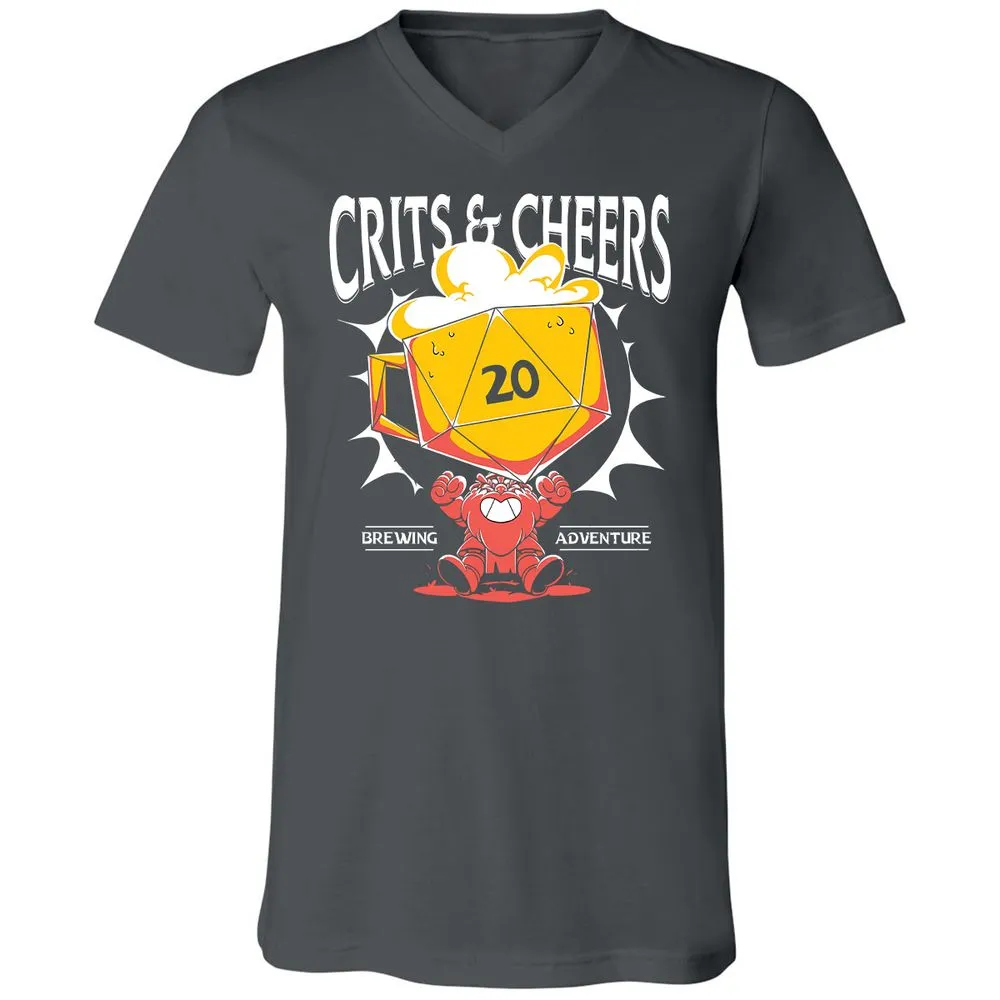 Crits & Cheers Unisex V-Neck T-Shirt - Asphalt - 12