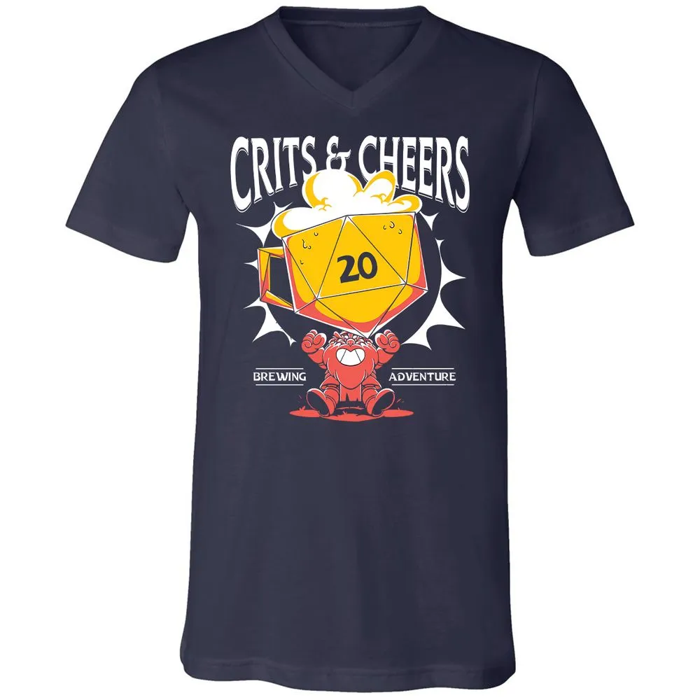 Crits & Cheers Unisex V-Neck T-Shirt - Navy - 2