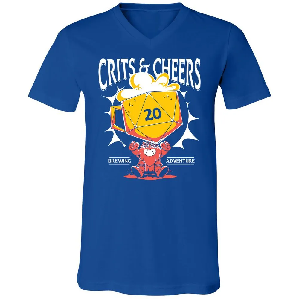 Crits & Cheers Unisex V-Neck T-Shirt - True Royal - 4