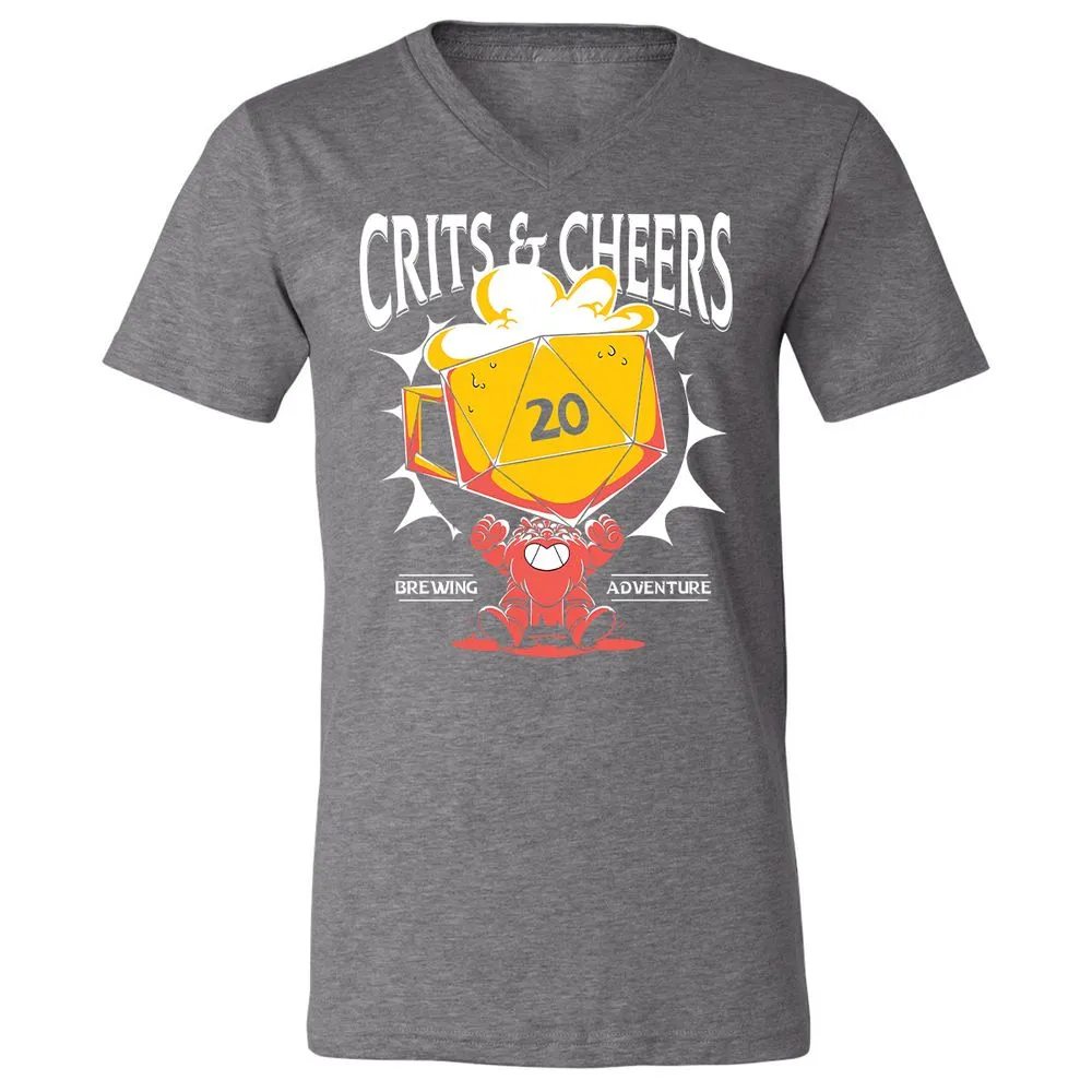 Crits & Cheers Unisex V-Neck T-Shirt - Deep Heather - 13