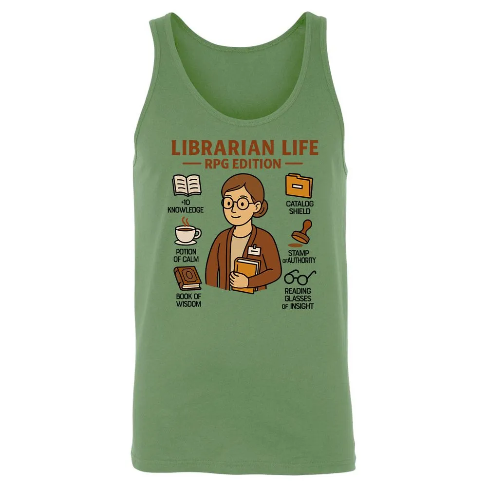 Librarian Life RPG Edition Unisex Jersey Tank - Leaf - 10