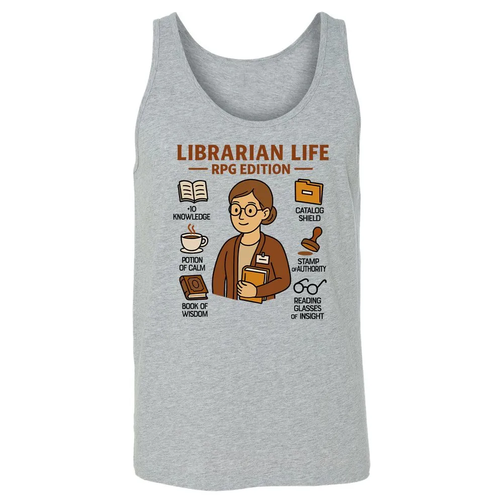 Librarian Life RPG Edition Unisex Jersey Tank - Athletic Heather - 4