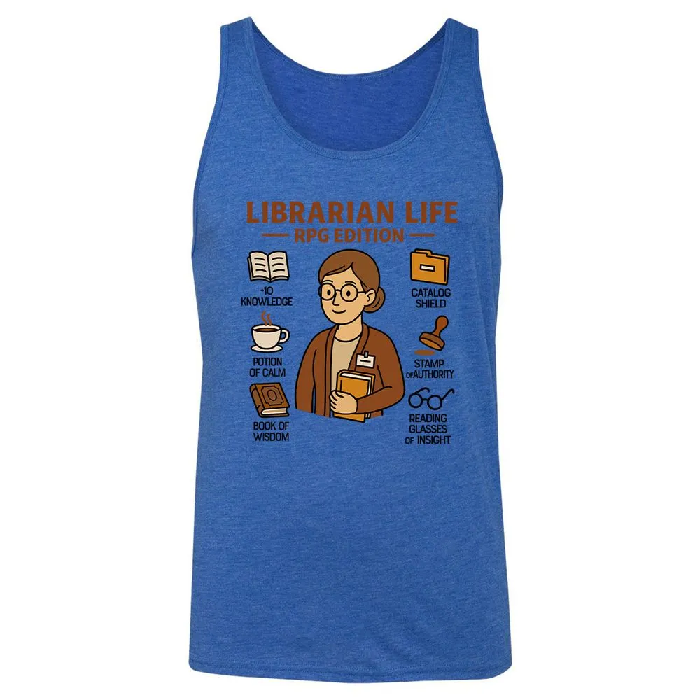 Librarian Life RPG Edition Unisex Jersey Tank - True Royal Triblend - 12