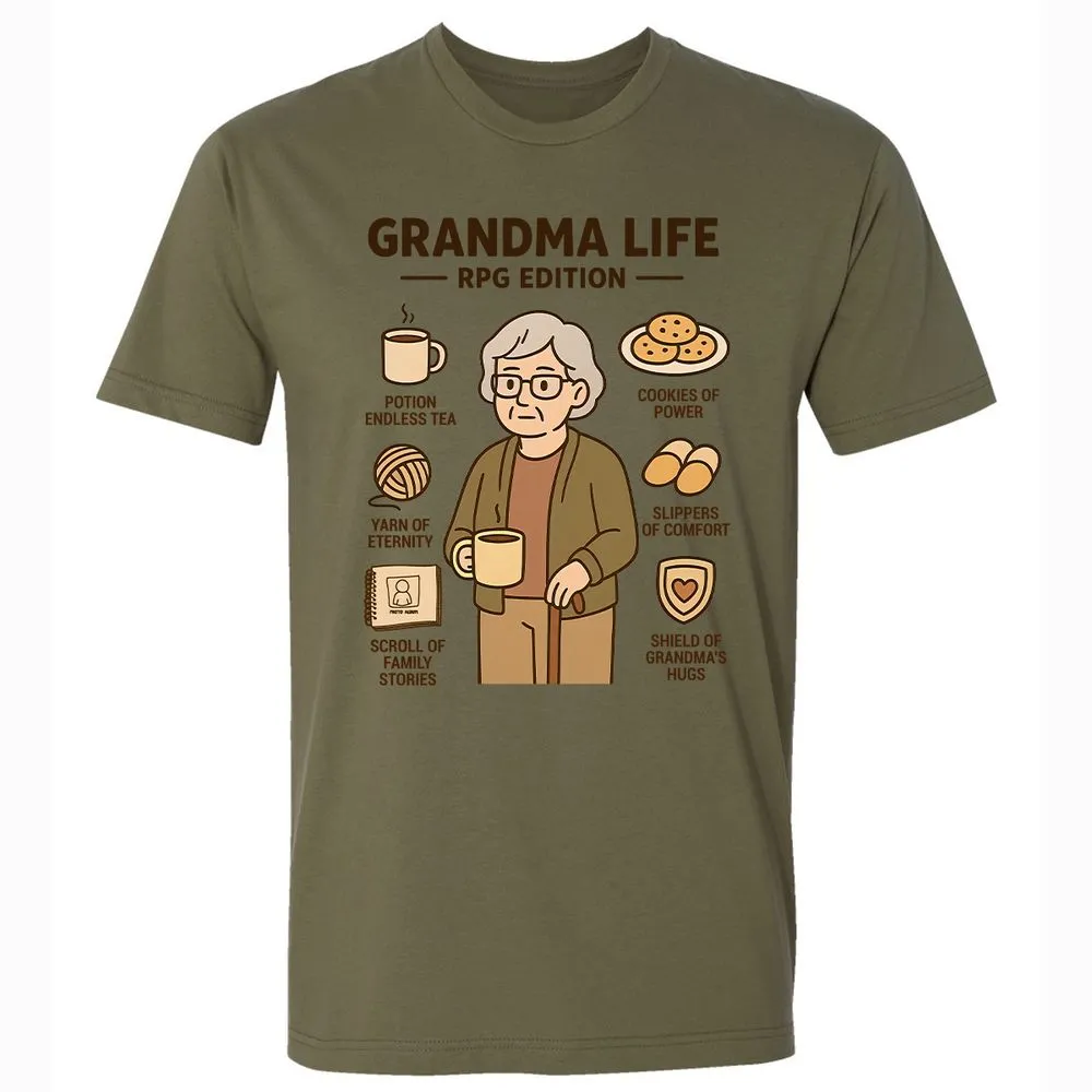 Grandma Life RPG Edition Premium Unisex T-Shirt - Military Green - 5