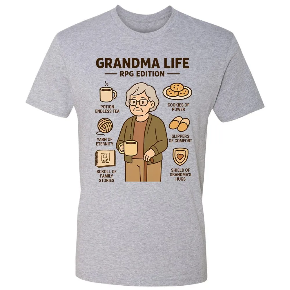 Grandma Life RPG Edition Premium Unisex T-Shirt - Heather Grey - 9