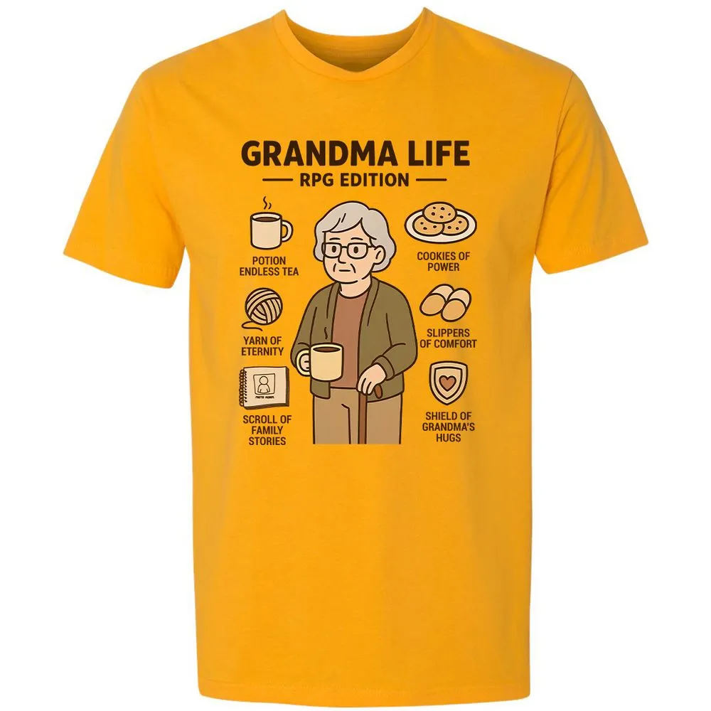 Grandma Life RPG Edition Premium Unisex T-Shirt - Gold - 12