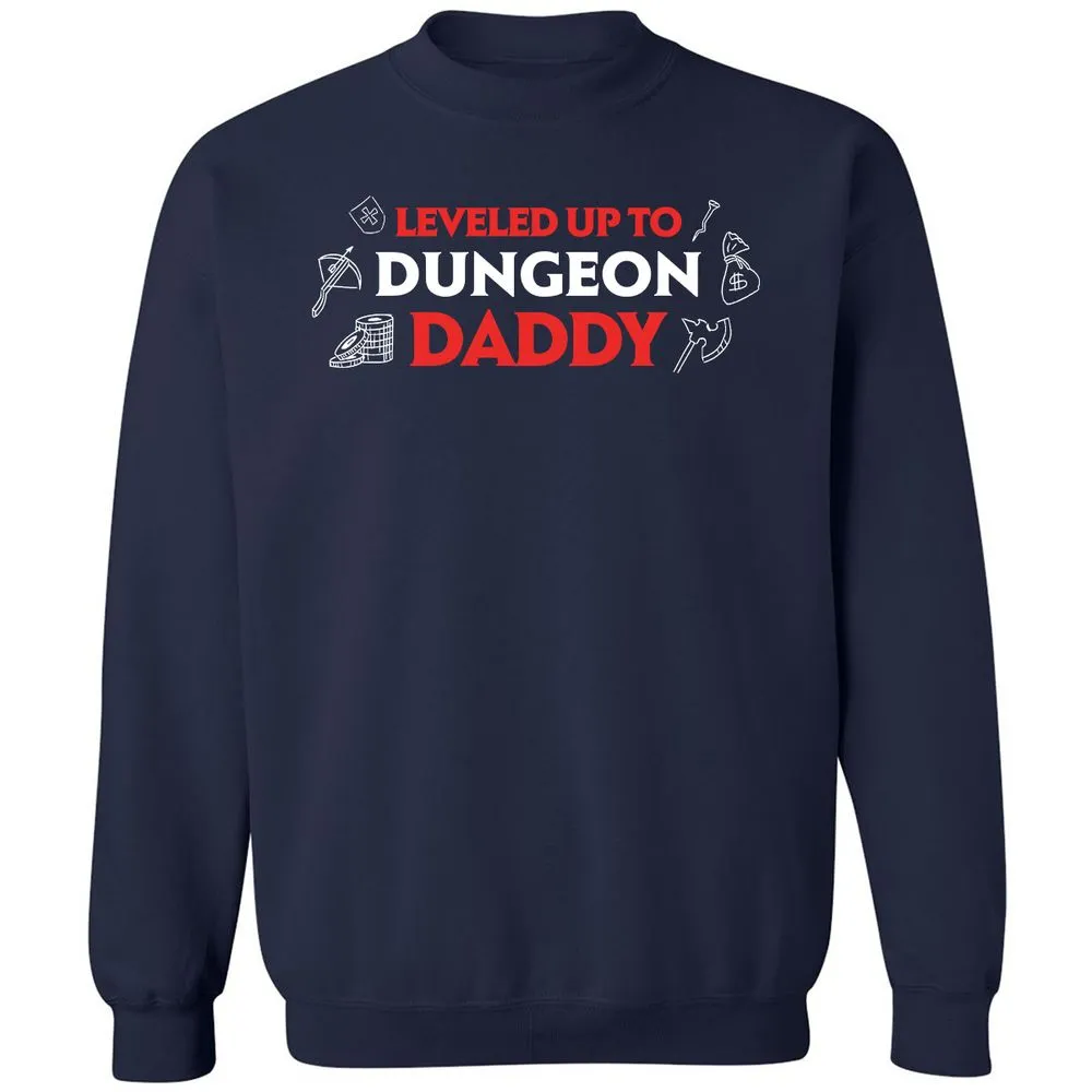 Leveled Up To Dungeon Daddy Classic Unisex Sweatshirt - Navy - 2
