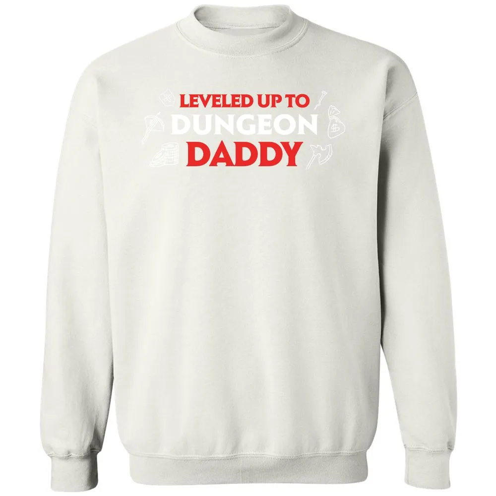 Leveled Up To Dungeon Daddy Classic Unisex Sweatshirt - White - 12