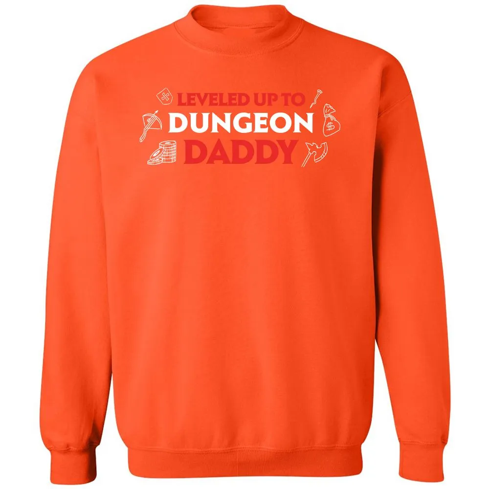 Leveled Up To Dungeon Daddy Classic Unisex Sweatshirt - Orange - 10