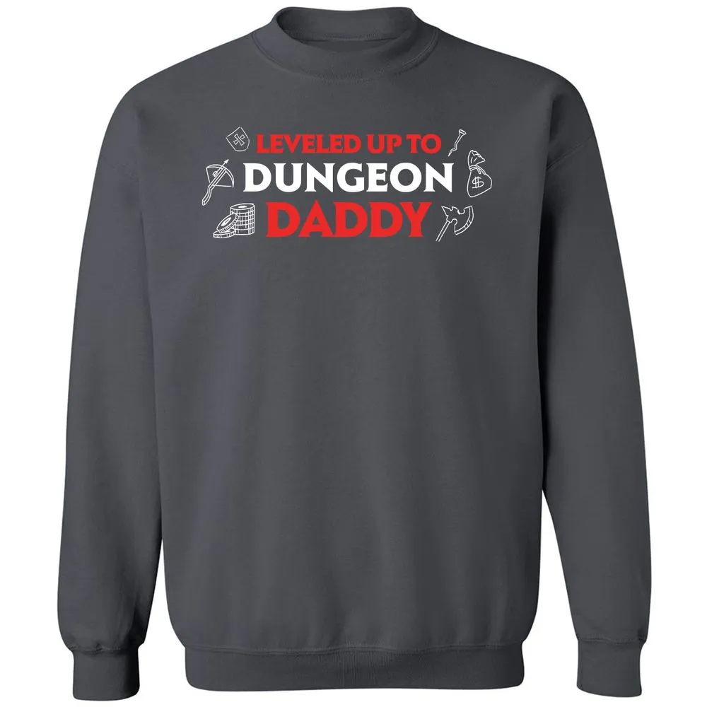 Leveled Up To Dungeon Daddy Classic Unisex Sweatshirt - Charcoal - 7