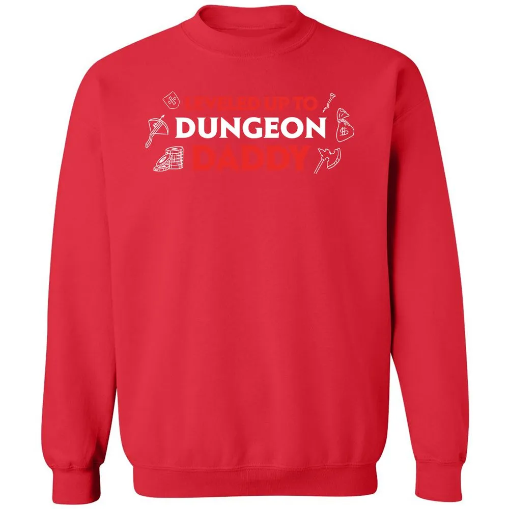 Leveled Up To Dungeon Daddy Classic Unisex Sweatshirt - Red - 5