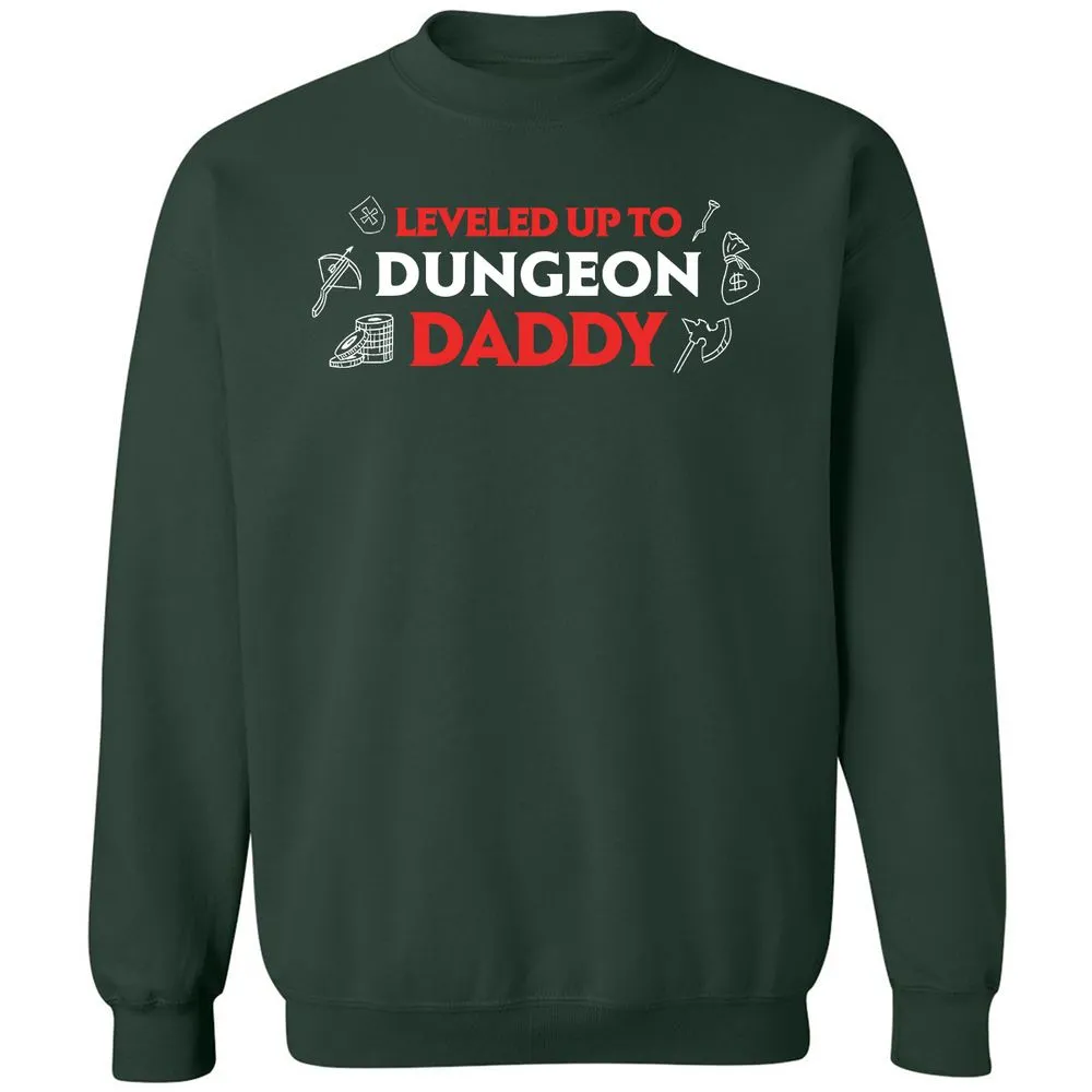 Leveled Up To Dungeon Daddy Classic Unisex Sweatshirt - Forest Green - 4