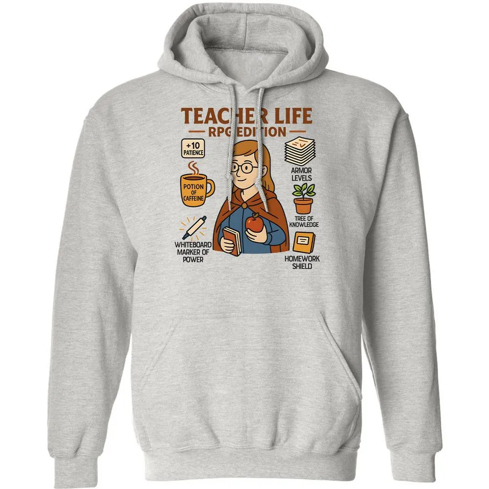 Teacher Life RPG Edition Classic Unisex Hoodie - Ash - 2