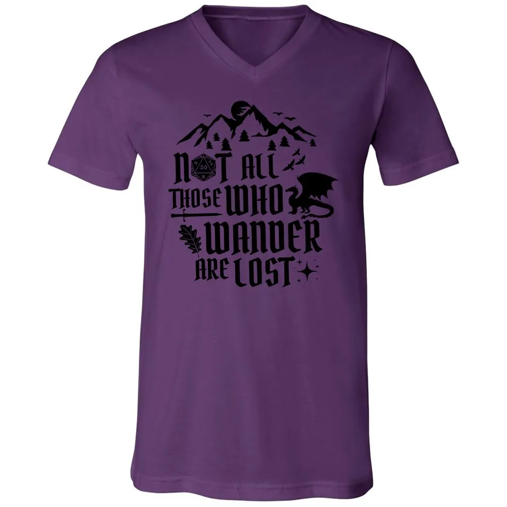 Not All Those Who Wander Are Lost Unisex V-Neck T-Shirt - Team Purple - 2