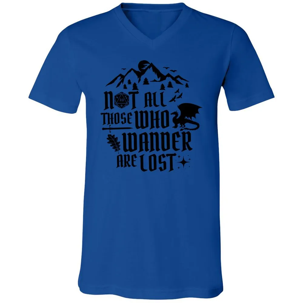 Not All Those Who Wander Are Lost Unisex V-Neck T-Shirt - True Royal - 4