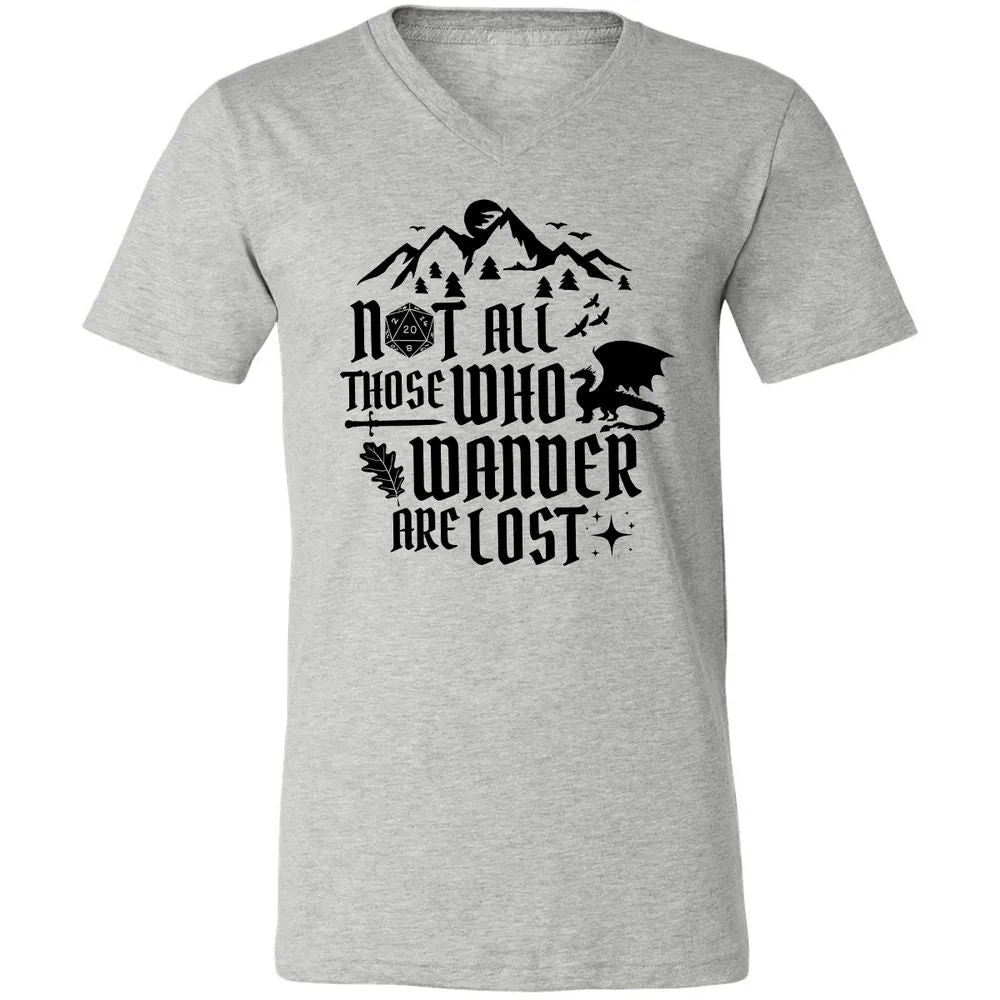 Not All Those Who Wander Are Lost Unisex V-Neck T-Shirt - Athletic Heather - 7