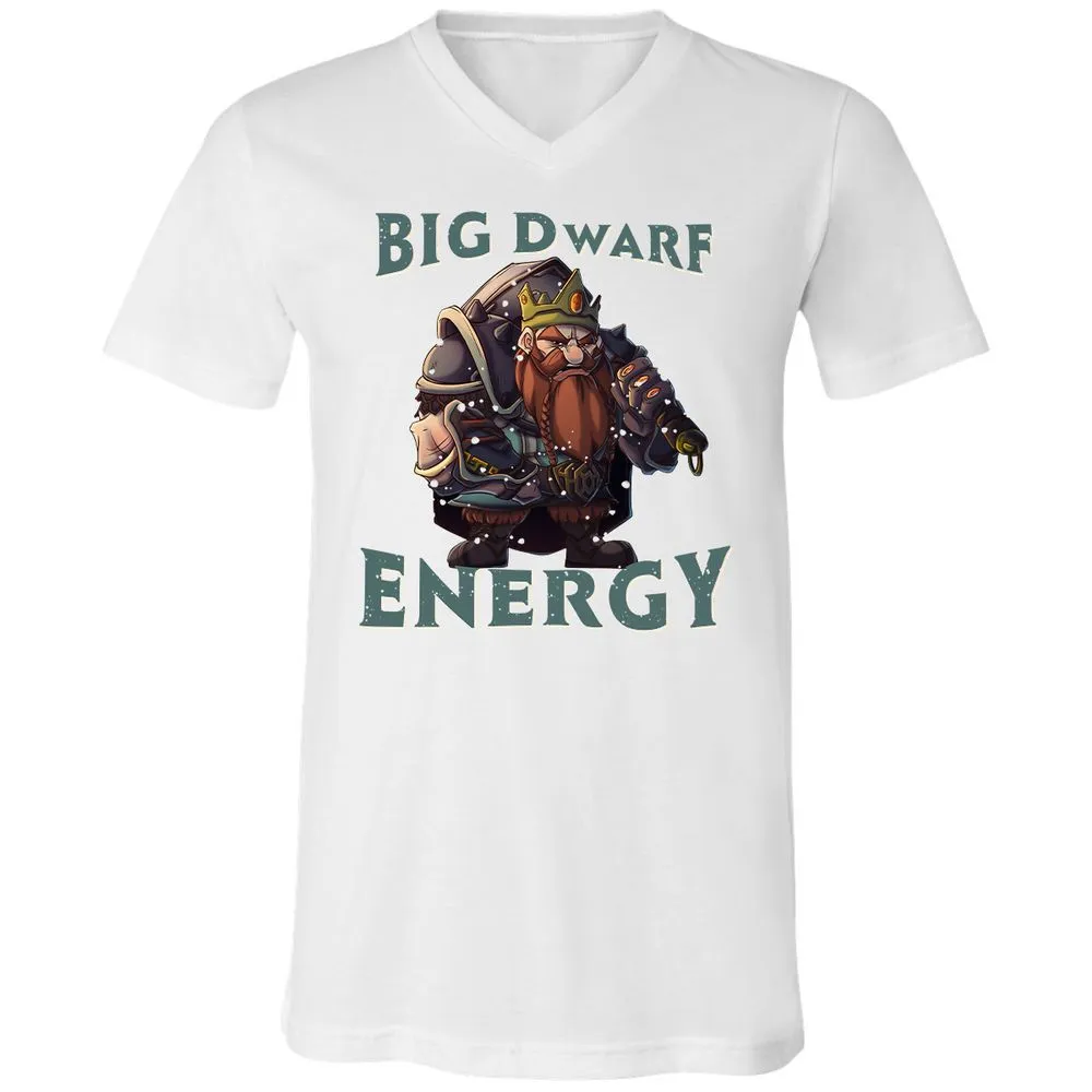 Big Dwarf Energy Unisex V-Neck T-Shirt - White - 5