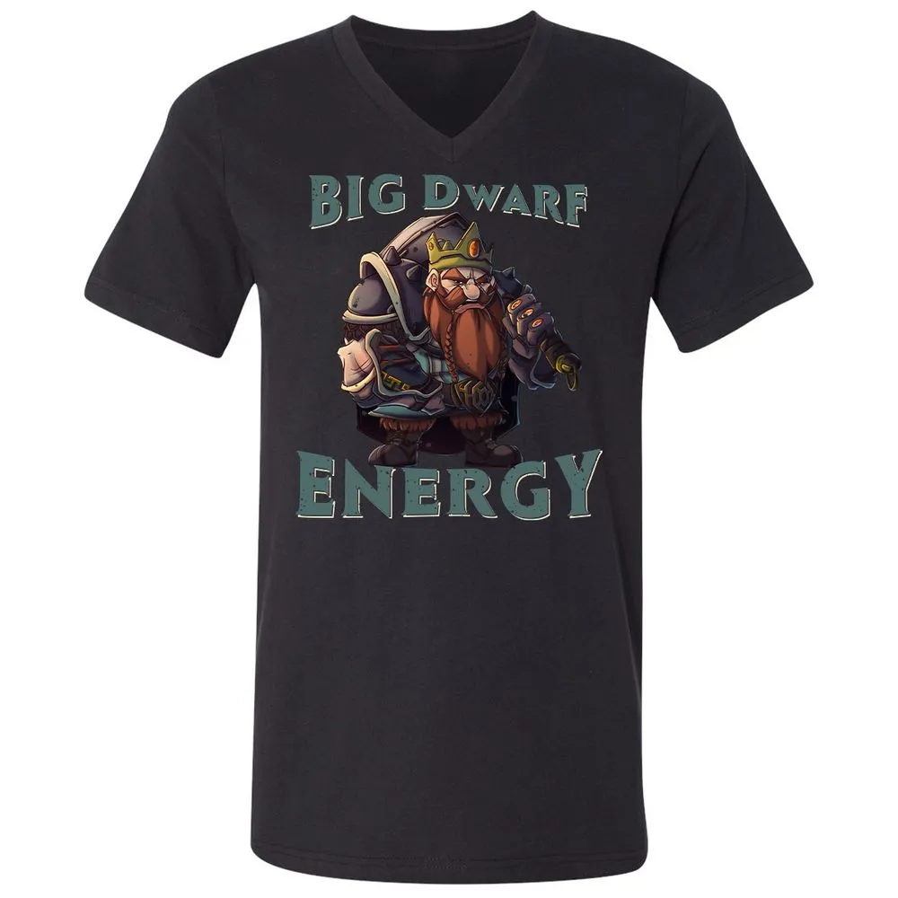 Big Dwarf Energy Unisex V-Neck T-Shirt - Black - 1