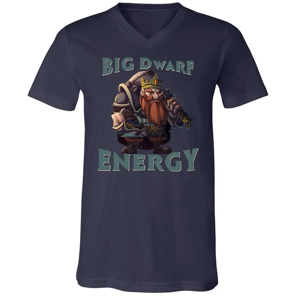 Big Dwarf Energy Unisex V-Neck T-Shirt - Navy - 2