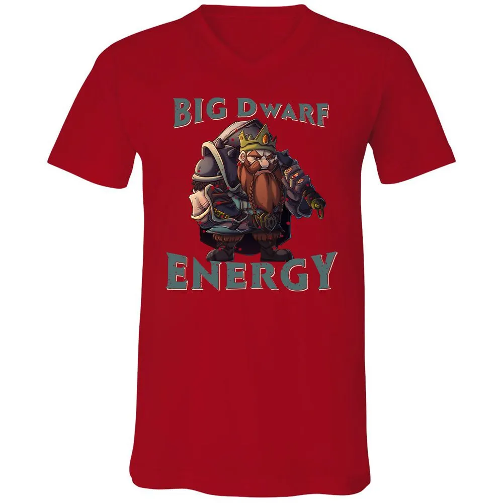 Big Dwarf Energy Unisex V-Neck T-Shirt - Red - 3