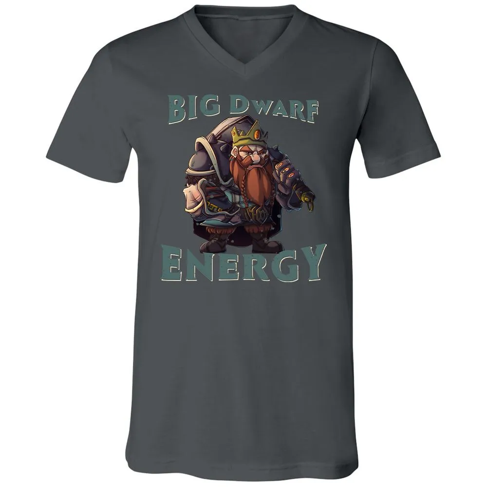 Big Dwarf Energy Unisex V-Neck T-Shirt - Asphalt - 12