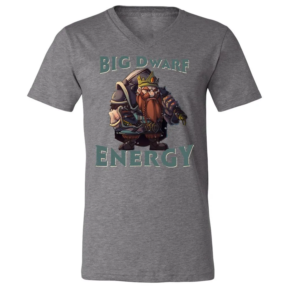 Big Dwarf Energy Unisex V-Neck T-Shirt - Deep Heather - 13