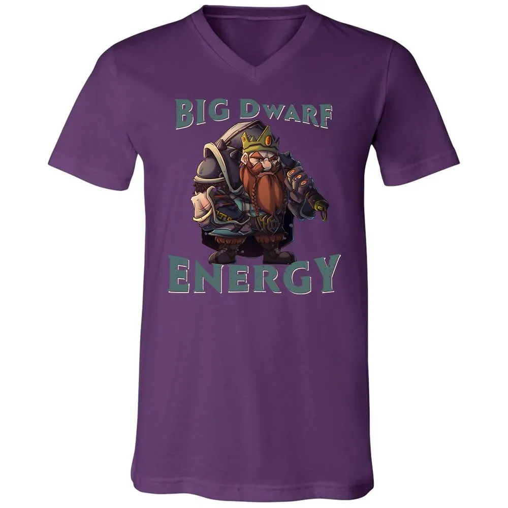 Big Dwarf Energy Unisex V-Neck T-Shirt - Team Purple - 9