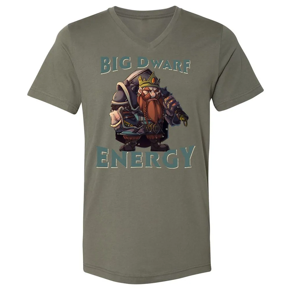 Big Dwarf Energy Unisex V-Neck T-Shirt - Military Green - 10