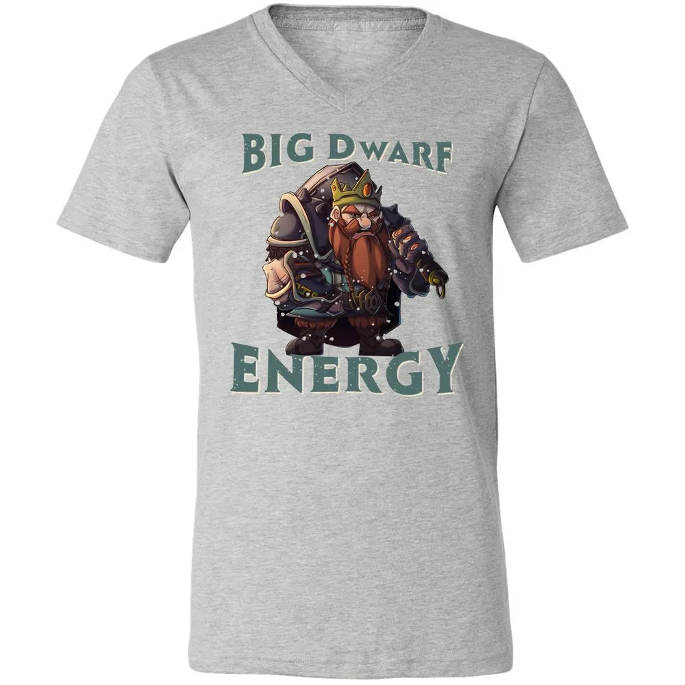 Big Dwarf Energy Unisex V-Neck T-Shirt - Athletic Heather - 7