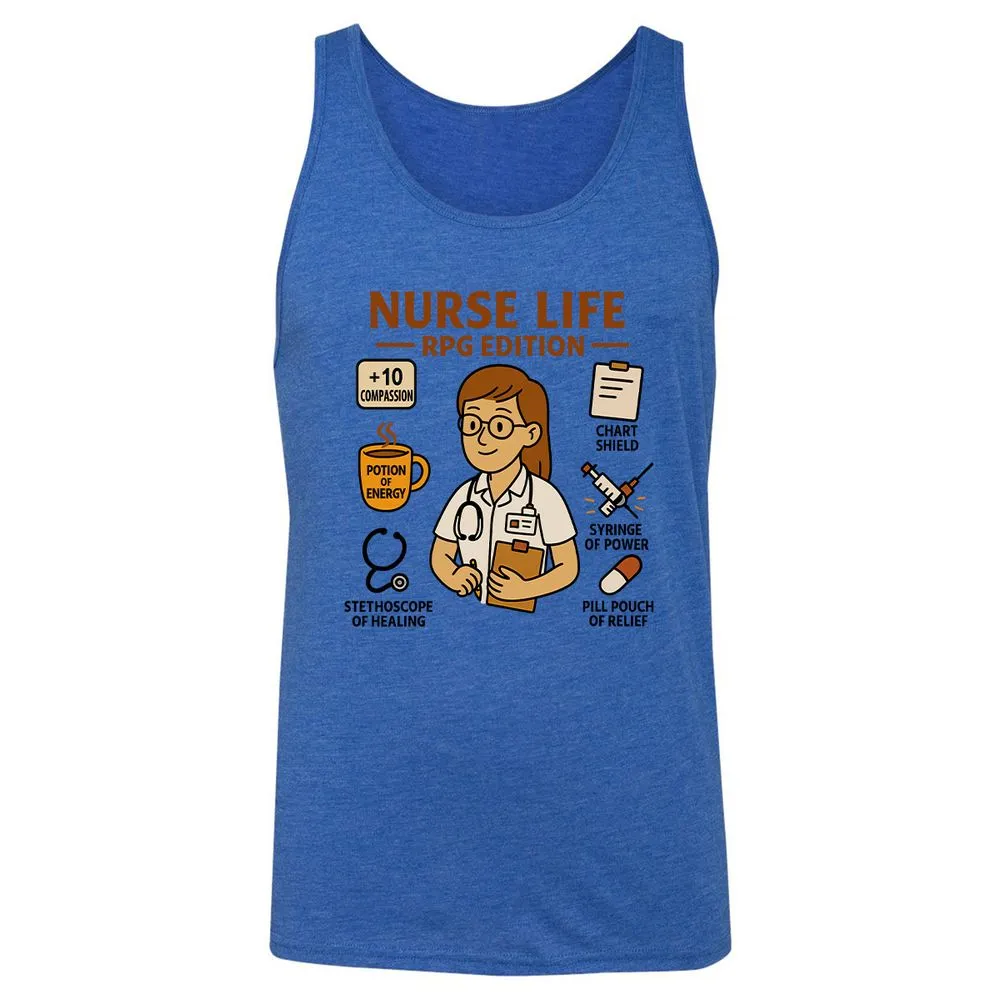 Nurse Life RPG Edition Unisex Jersey Tank - True Royal Triblend - 12