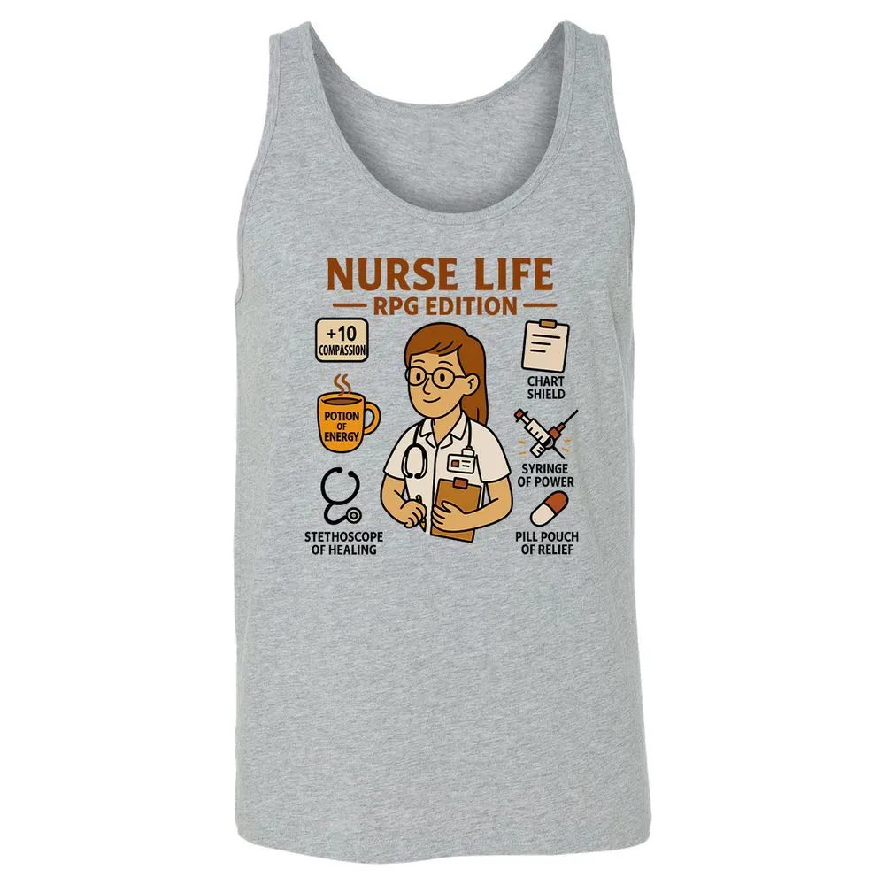 Nurse Life RPG Edition Unisex Jersey Tank - Athletic Heather - 4