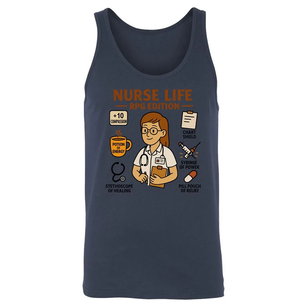 Nurse Life RPG Edition Unisex Jersey Tank - Navy - 8