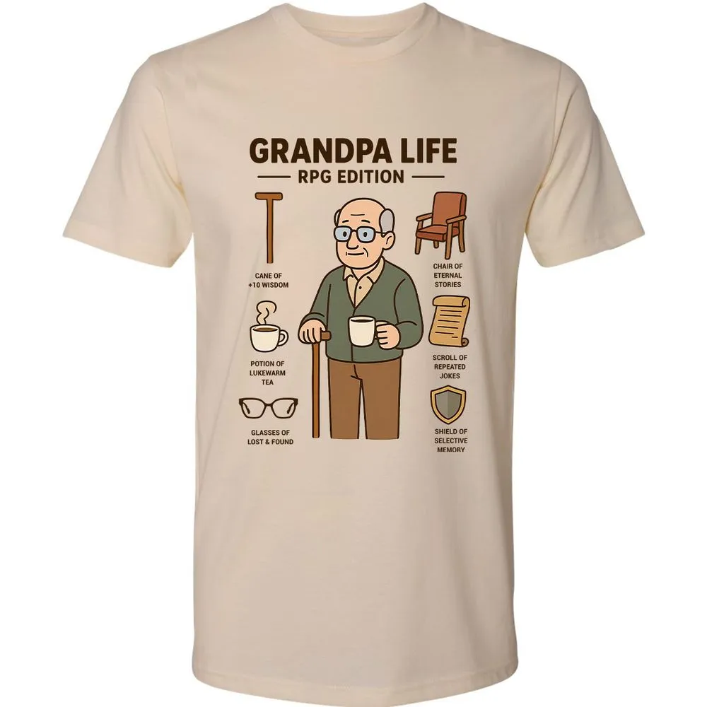 Grandpa Life RPG Edition Premium Unisex T-Shirt - Cream - 2