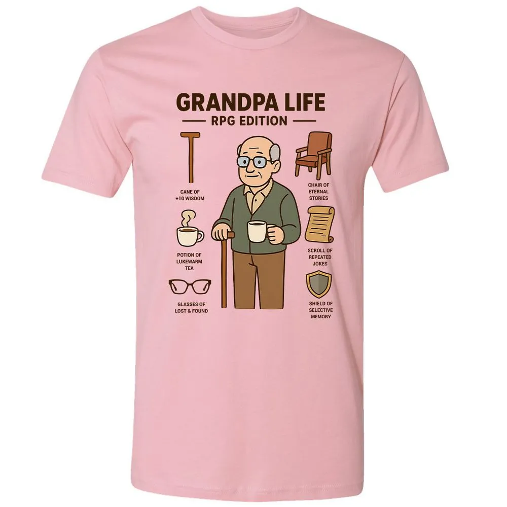 Grandpa Life RPG Edition Premium Unisex T-Shirt - Light Pink - 3