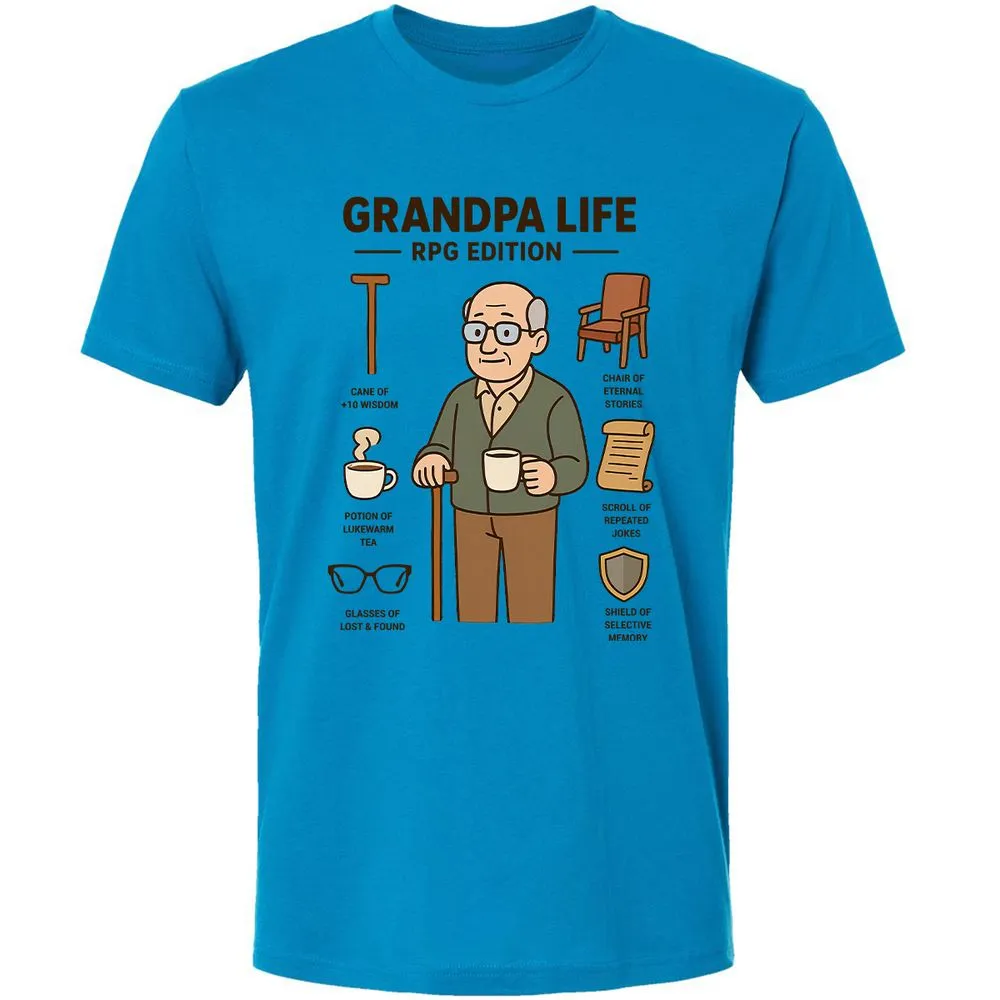 Grandpa Life RPG Edition Premium Unisex T-Shirt - Turquoise - 4