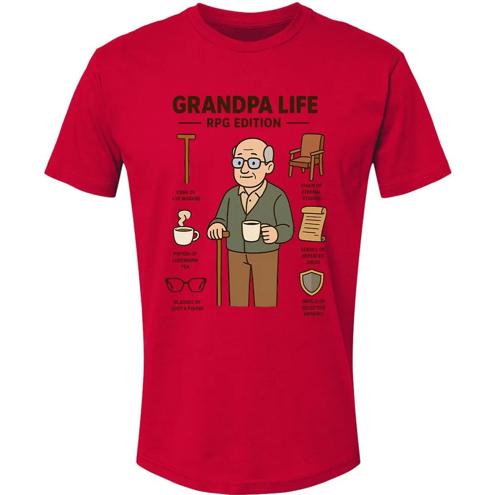 Grandpa Life RPG Edition Premium Unisex T-Shirt - Red - 6