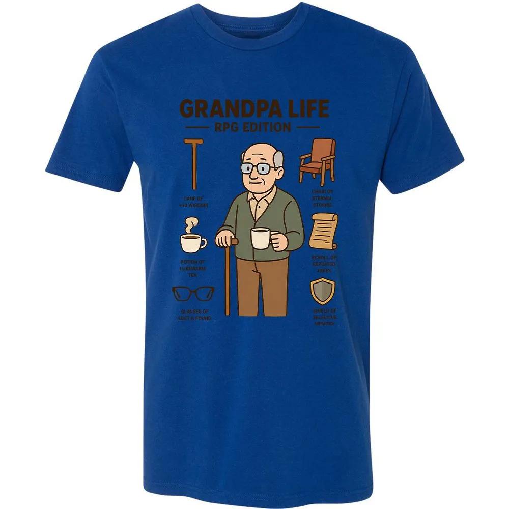 Grandpa Life RPG Edition Premium Unisex T-Shirt - Royal - 10