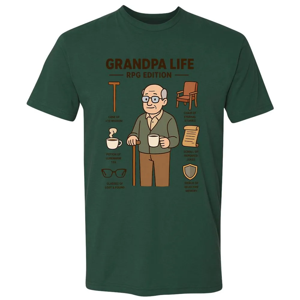 Grandpa Life RPG Edition Premium Unisex T-Shirt - Forest Green - 13