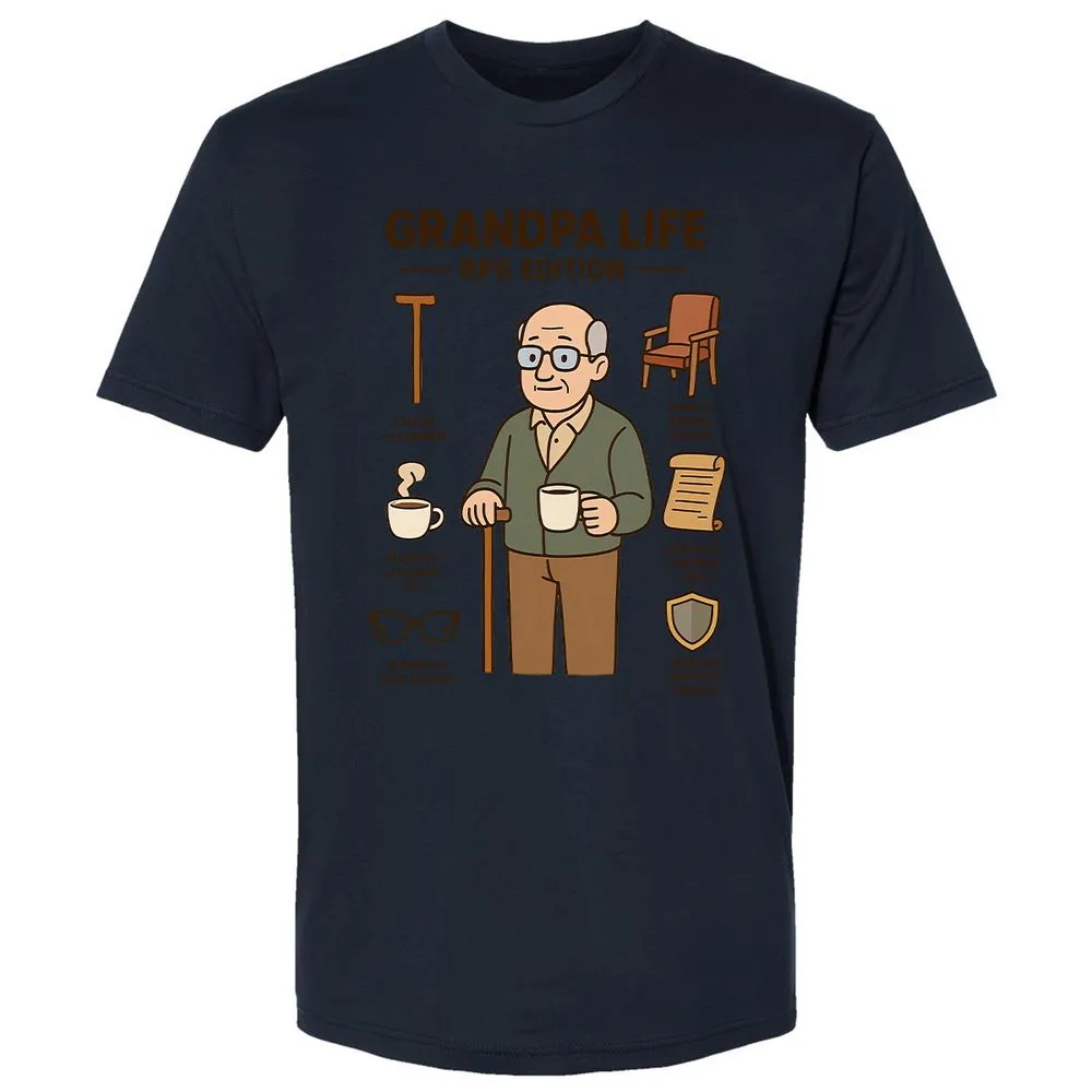Grandpa Life RPG Edition Premium Unisex T-Shirt - Midnight Navy - 14