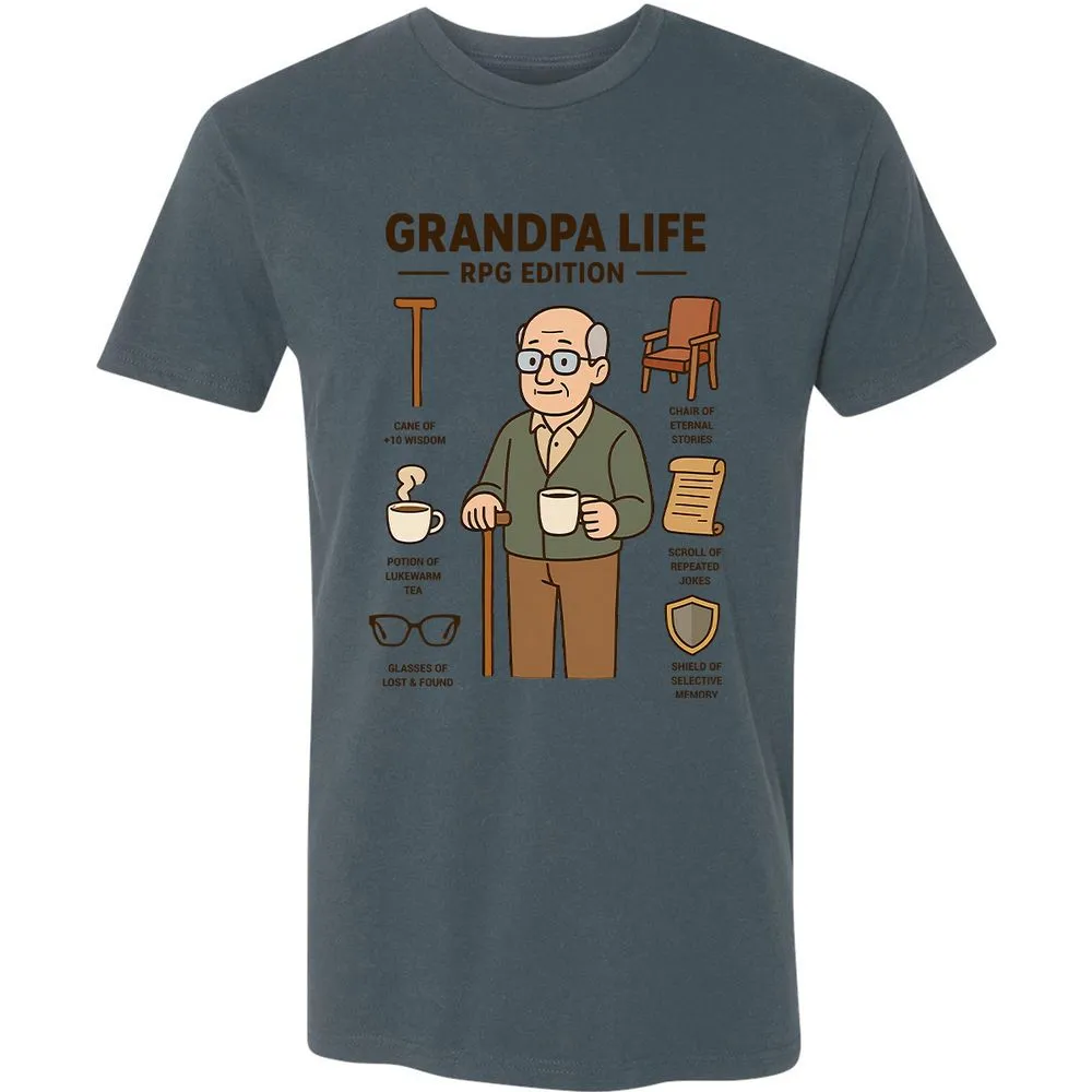 Grandpa Life RPG Edition Premium Unisex T-Shirt - Indigo - 15